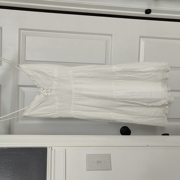 Lace up tiered lined criss cross back sundress - Picture 1 of 4